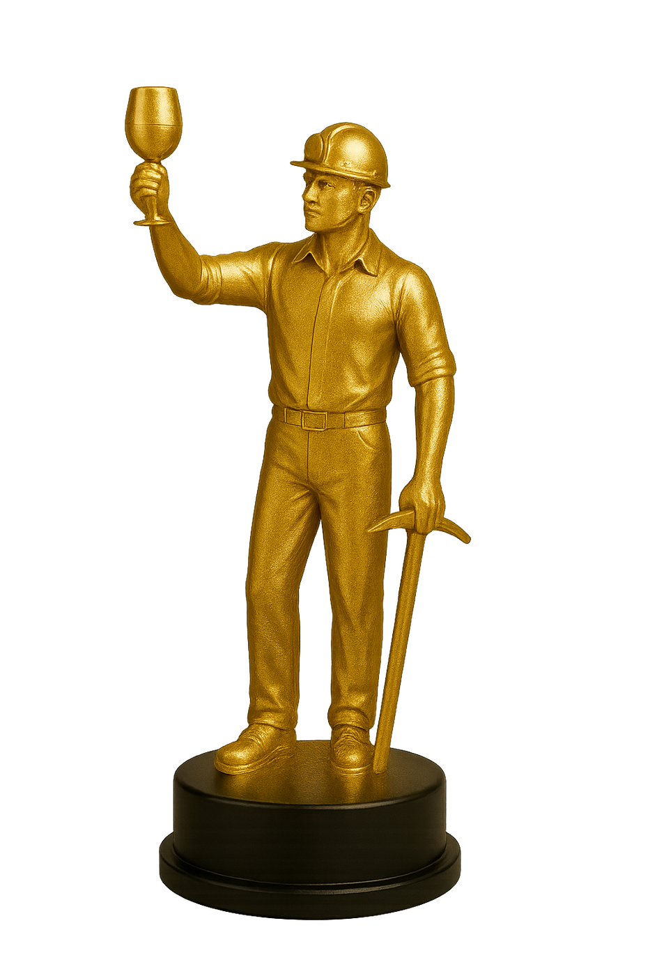 The Mine & Wine award - a gold miner raising a wine glass